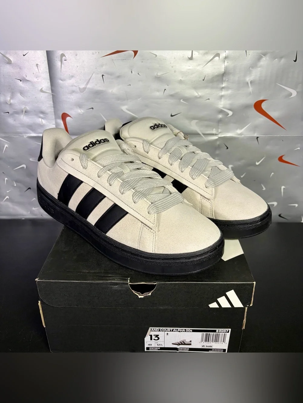 Size 13 - Adidas Grand Court Alpha 00’s 'Grey / Black' Sneakers / IH1287